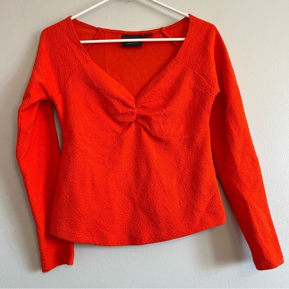 Maeve Anthropology Womens Sweetheart Blouse Orange Sz S Contemporary Cottagecore - Picture 2 of 9